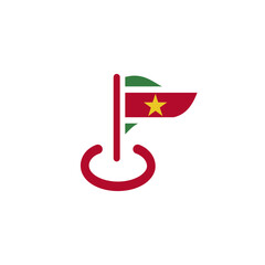 Suriname Flag Map Market Icon
