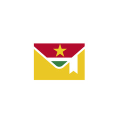 Suriname Flag Marked Mail In Icon