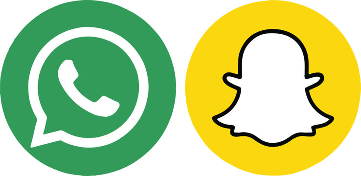 whatsapp snapchat social chat and ghost logo vector icons for ui
