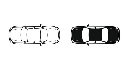 A top down view showcasing two car designs one white and one with a dark silhouette © Niloy MotionArts 3D7