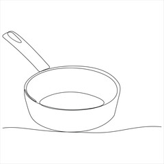 Continuous one line drawing of cooking pot cooking utensil concept simple line art design vector illustration