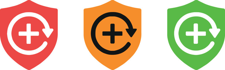 Obraz premium Colorful Shield Icons Set