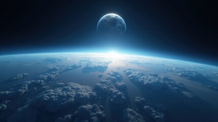 Sunrise over earth's horizon