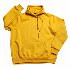 Mustard yellow hoodie, front view (1)