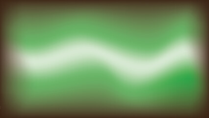 Abstract blurred green light wave flowing horizontally on dark background