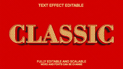 3d text effect classic vector editable