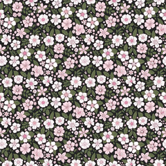 Elegant floral pattern. hand drawn flowers. Liberty style. Floral seamless background. Vintage flower print for fabric, textiles, clothing, wrapping, cover, banner, home decor, abstract background
