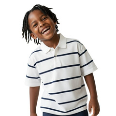 Joyful little African American boy exudes pure happiness and laughter