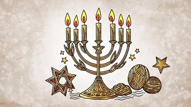 Hand drawn hanukkah background illustrations
