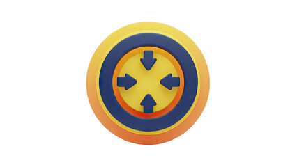 3D Abstract Circle with Four Arrows