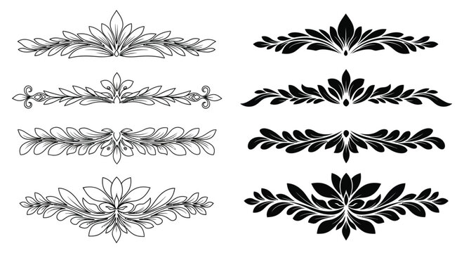 ornate floral designs and decorative elements arranged in a symmetrical pattern a black silhouette