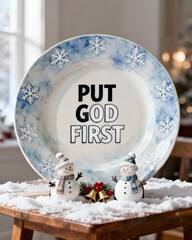 snowman with christmas decoration