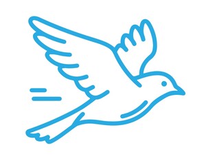 Obraz premium Dove of Peace Icon – Symbol of Harmony, Love, and Tranquility for UI, App, and Graphic Design