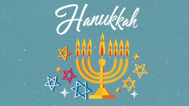 Vector design happy hanukkah illustration in flat style
