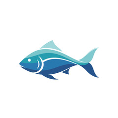 Fototapeta premium Stylized blue fish illustration showcasing vibrant aquatic life with smooth gradients and modern