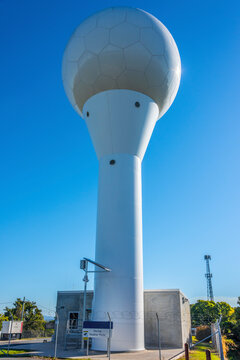 The upgraded Mackay radar in Queensland, next to Mackay Harbour