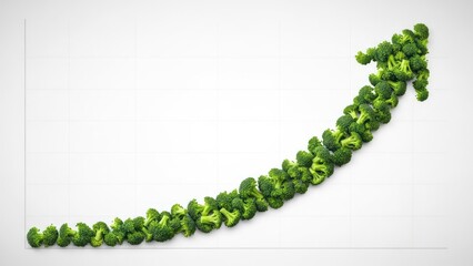 Broccoli Growth Chart Concept Vegetables Healthy Eating Nutrition. Concept featuring broccoli, growth, chart, vegetables, healthy eating.