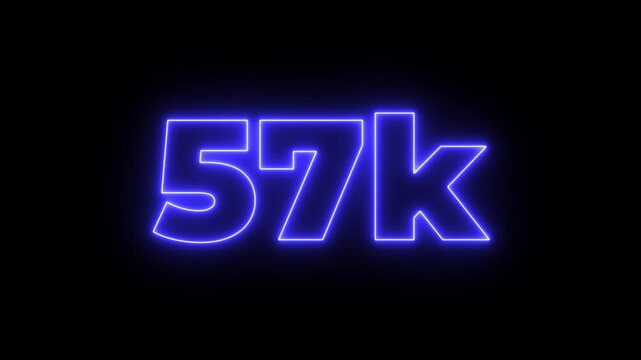 Neon 80K text animation on black background. neon glowing sign.