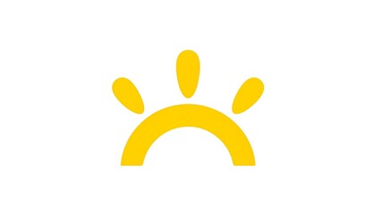 Obraz premium Yellow stylized sun or paw print logo icon isolated on white background