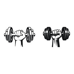 Isolated 3d illustration of heavy iron dumbbell weights and fitness equipment for bodybuilding gym workout and strength training on a white background