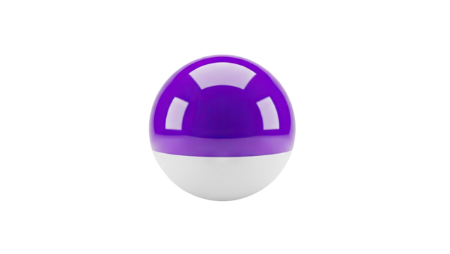 Glossy Purple and White Egg Shape Object on White Background - Powered by Adobe