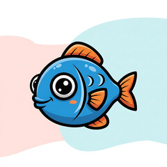 Cartoon smiling fish.