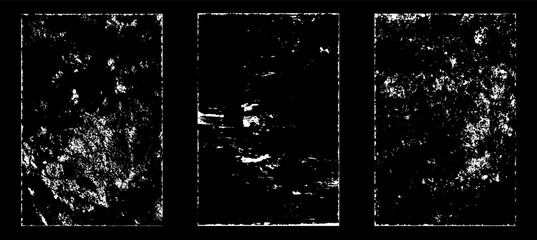 Grunge worn paper effect. Overlay texture stamps with old paper. Stamps distress grain surface dust and rough background concept. Illustration place over object to create grunge effect. Vector EPS10.
