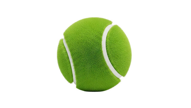 Vibrant Green Tennis Ball on a White Background