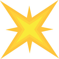 Obraz premium Yellow star radiating dynamic energy, perfect for adding a vibrant touch to projects related to celebration, achievement, or attention grabbing visuals