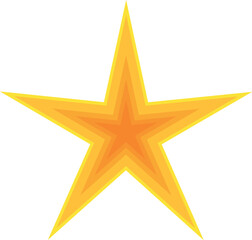 Obraz premium Five pointed star with layered design creating a gradient effect from dark orange center to light yellow tips