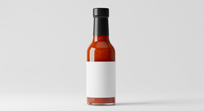 Clean Mockup of a Hot Sauce Bottle with Blank Label