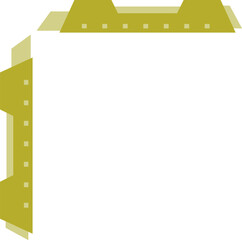 Fototapeta premium Simple yellow folder corner framing white space, ideal for presentations, documents, or creative projects