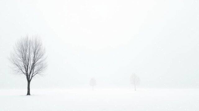 Trees in a field covered in snow
