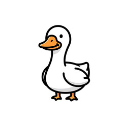 Obraz premium White goose cartoon.