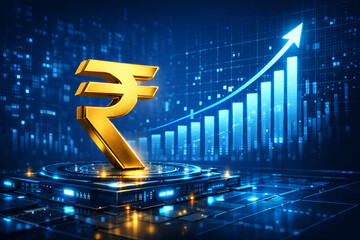 Indian Rupee Investment Growth - Stock Market Rise