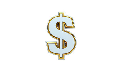 Obraz premium Dollar Sign with Gold Trim Isolated on White Background