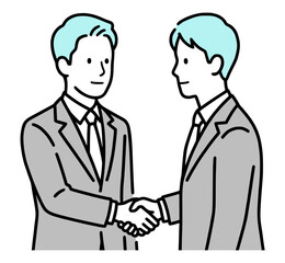 握手する男性：ビジネスパートナー、契約、信頼関係、協力、取引、成功、チームワーク