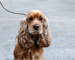 close up of a cocker breed dog