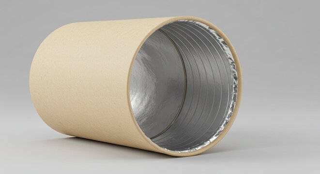 Cylindrical Kraft Paper Container with Silver Foil Interior
