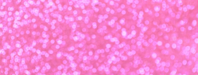 Lilac glitter bokeh background with glowing defocused pink lights for Valentine Day or Christmas design backdrop