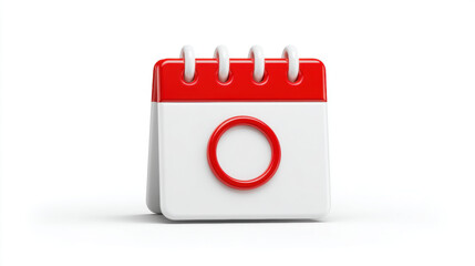 Tax Deadline, A minimalist 3D icon of a simple calendar with one specific date highlighted or circled. Isolated on a seamless, solid white background. 