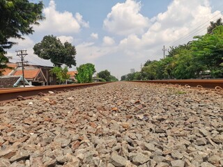 Fototapeta premium railroad track in the countryside