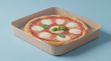 Delicious Margherita Pizza in Takeout Box