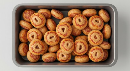 Delicious Mini Pizza Bagels in Baking Tray