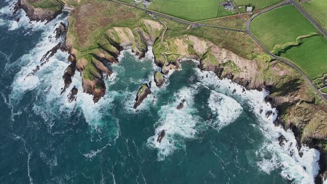 Epic Ireland Birds Eye view of Atlantic Storm wild Atlantic Way Slea Head Drive Dingle Kerry