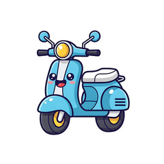 Obraz premium Cute blue scooter.