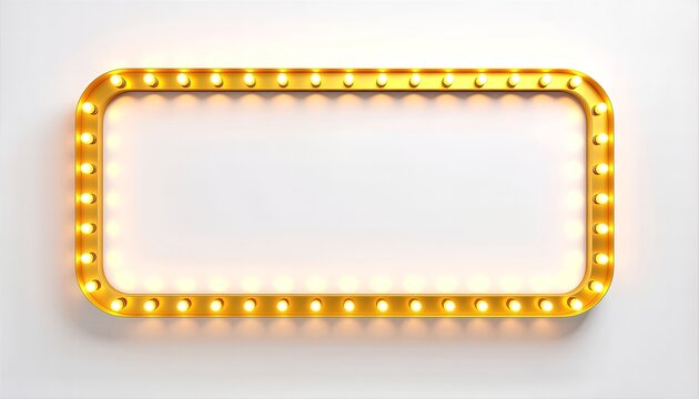 Retro Marquee Sign with Blank White Space for Text and Lights.
