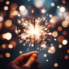 sparkler on a black background