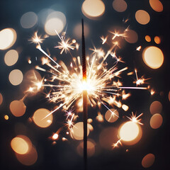 soft focus sparkler in the dark