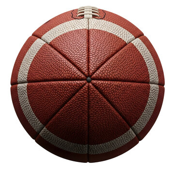 Close up view of a standard american football with white laces and stitches